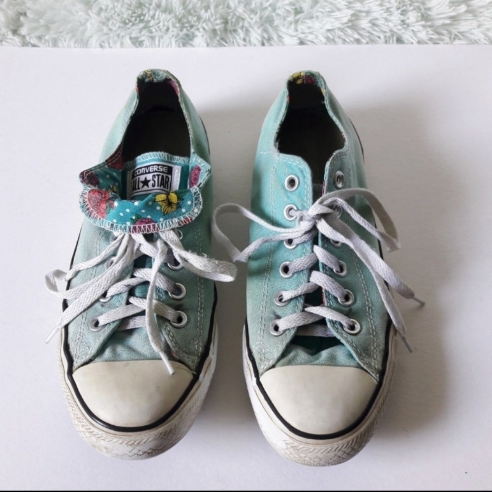 Converse double tongue floral-inside sneakers - Picture 1 of 8